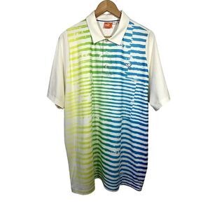 PUMA Men's Tullymore Short Sleeve Golf Polo Shirt White Size Extra Extra Large